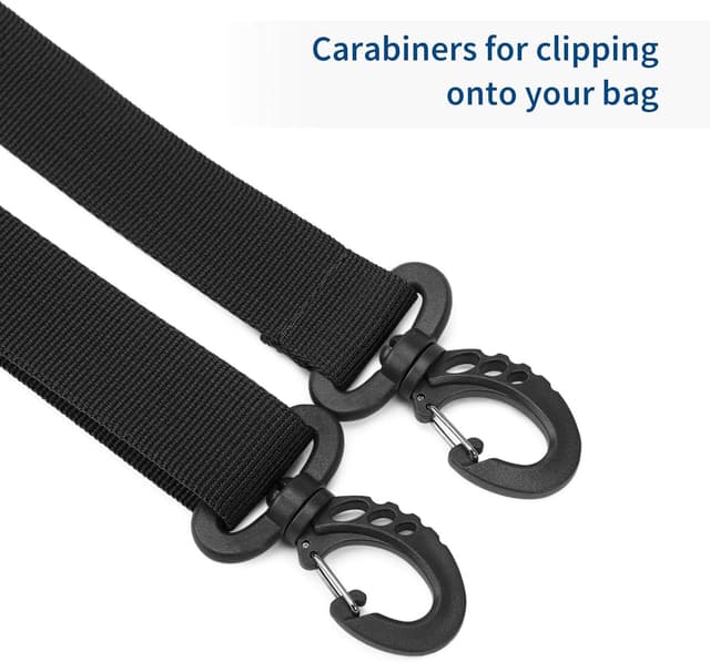 Detalle de BAIGIO bandoulière réglable en nylon avec crochet pivotant pour sac à bandoulière (noir)