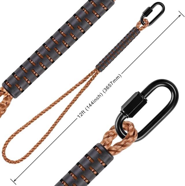 Detalle 2 de SELEWARE Hammock Straps Tree Swing Rope Kit with 304 Stainless Steel Snap Hook (2 Pack) – 360cm
