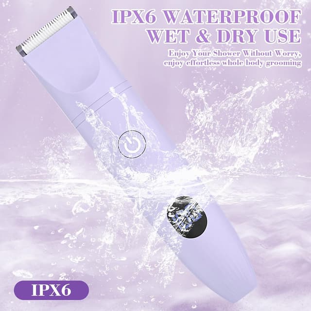 Detalle de MIFXIN New 3-in-1 Women’s Electric Shaver (IPX6 Wet & Dry) – Bikini Trimmer, Lady Shaver & Epilator for Sensitive Areas (Purple)