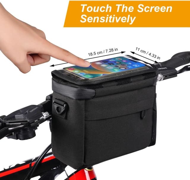 Detalle de Flintronic sacoche de guidon vélo étanche grande capacité avec support téléphone (avant, route et VAE)