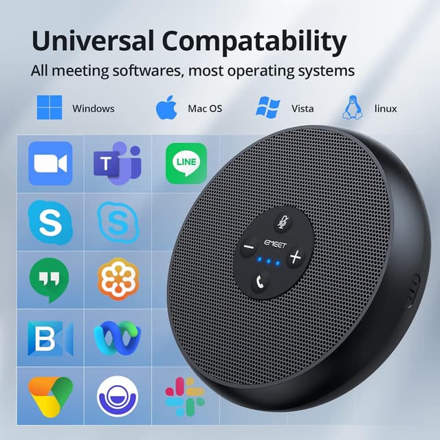 Thumbnail 6 de EMEET OfficeCore M1A USB Speakerphone (Zoom Certified) with 360° AI mics for 5–8 people