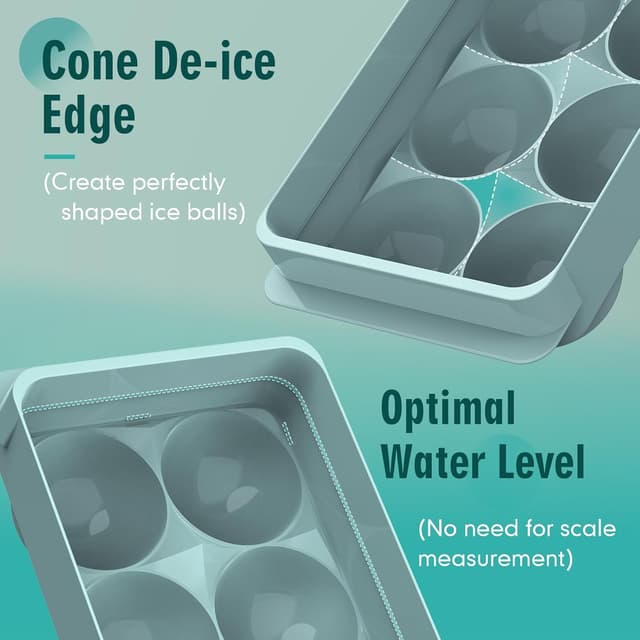 Thumbnail 5 de WIBIMEN Large Ice Cube Molds 1.9in 6 Balls 🍸