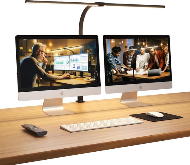 Detalle de APMIEK Doppelkopf Schreibtischlampe LED 24W