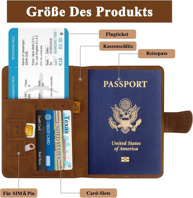 Thumbnail 4 de GADITIEK Reisepasshülle mit Kofferanhänger