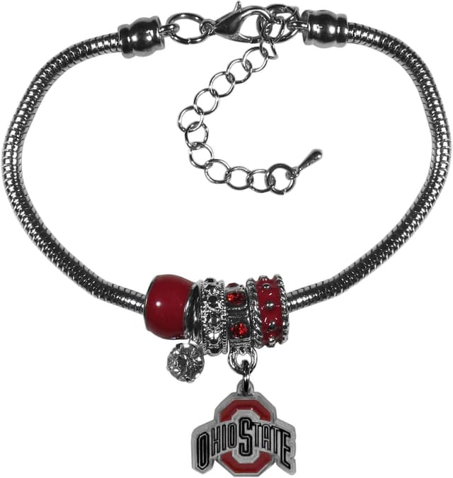 Detalle de NCAA Siskiyou Sports Women’s Ohio State Buckeyes Euro Bead Bracelet (Team Color) — One Size