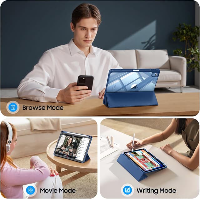 Detalle de FINTIE Hybrid-Hülle für iPad (A16) 11. Generation / iPad 10.9 (2022) mit Stifthalter – Navy