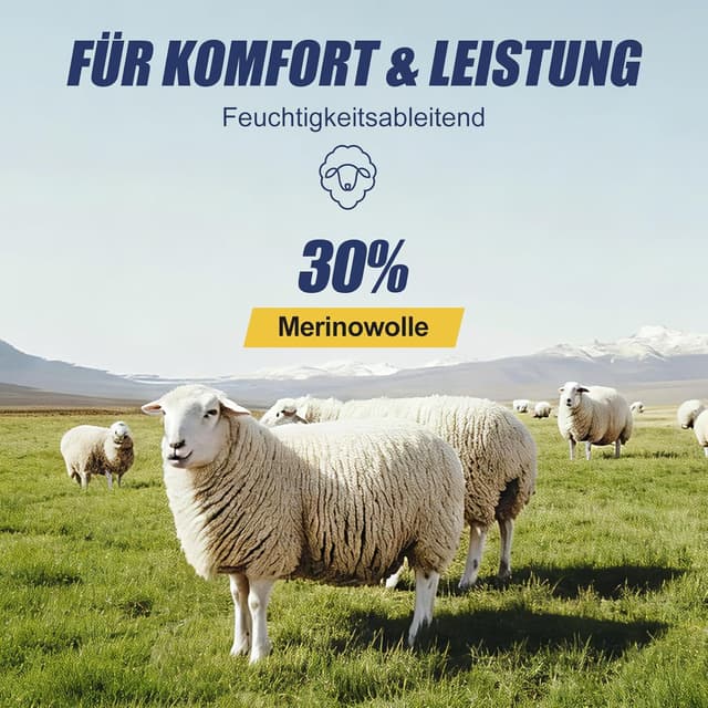 Detalle de Niofind Merino Wandersocken Quarter-Sneaker-Socken 6 Paar – atmungsaktiv, feuchtigkeitsregulierend