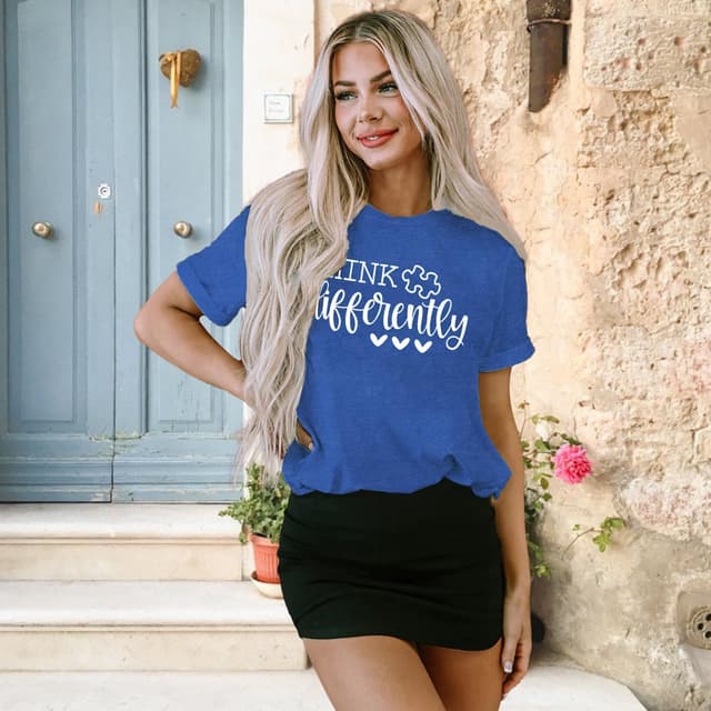 Detalle 2 de SUWATOIN Womens Autism Awareness T-Shirt – Autism Support & Acceptance Tee