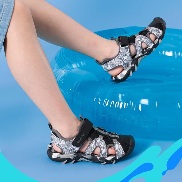 Detalle de DREAM PAIRS sandales de sport d’été pour enfants — semelles en caoutchouc et séchage rapide