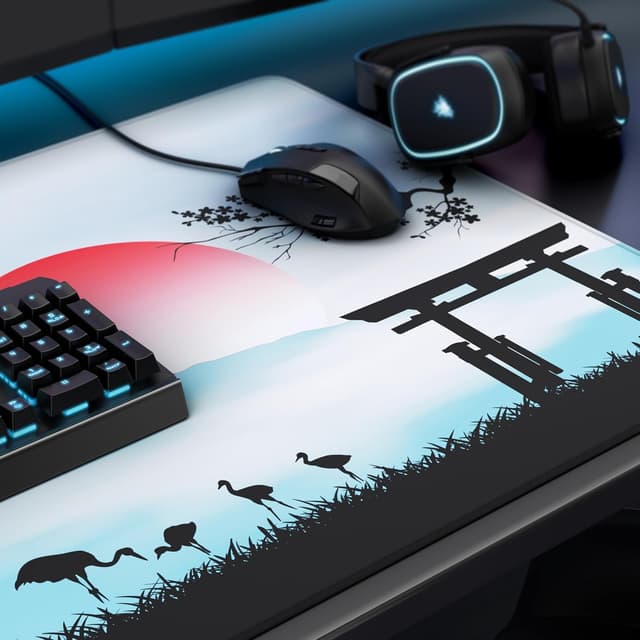 Detalle de Titanwolf XXL Speed Gaming-Mauspad „Japan Sunset“ (900 x 400 mm, 3 mm)