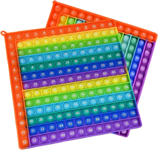 Thumbnail 6 de Times Table 12x12 Math Fidget Toy (Multiplication Pop) – Rainbow sensory multiplication learning tool
