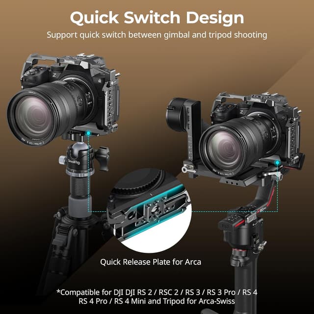 Detalle de SMALLRIG Cage pour Nikon Z5 II / Z5 / Z6 / Z6II / Z7 / Z7II (5257) en alliage d’aluminium