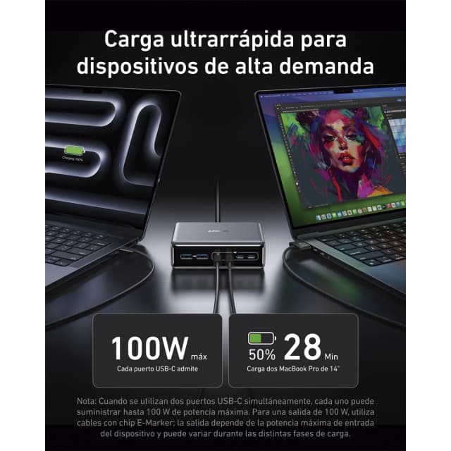 Thumbnail 2 de Anker Prime GaN 200W — cargador de sobremesa negro 🔌