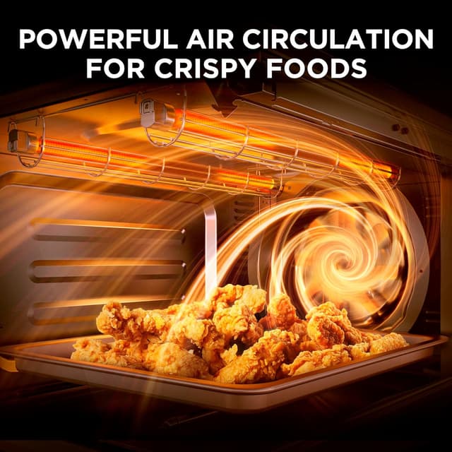 Detalle de Midea Flexify Slim 8-in-1 French Door Toaster Oven Air Fryer Combo (25 Quart) with Infrared SpeedHeat, Stainless Steel