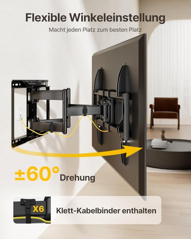 Detalle 2 de monTEK Vollbewegliche TV Wandhalterung 75 kg