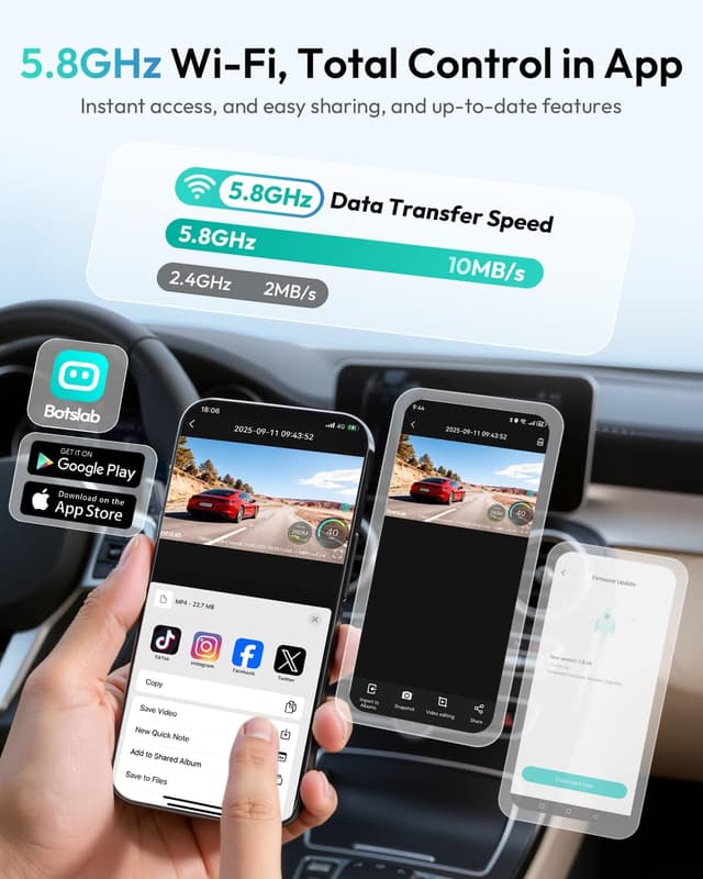 Thumbnail 4 de BOTSLAB G980H 4K Dash Cam Front and Rear