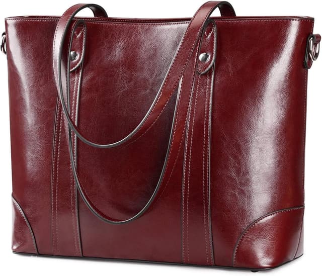 Detalle de S-ZONE Borsa Tote in pelle con tracolla per donna e laptop fino a 15,6