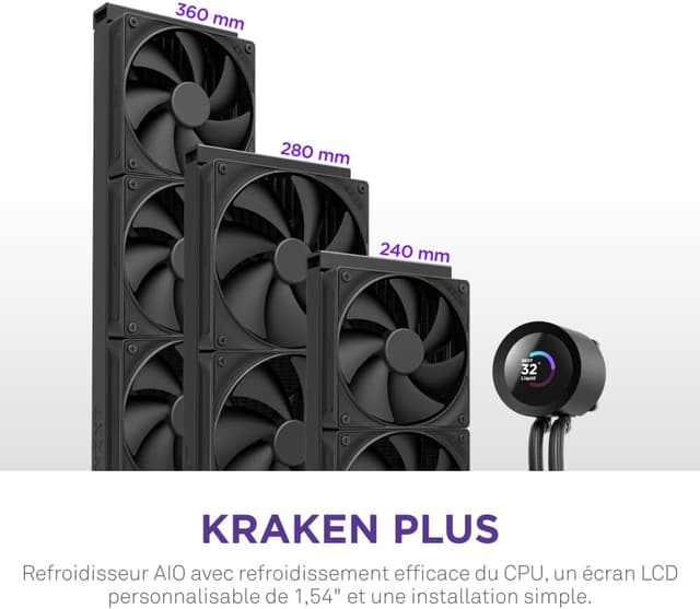 Detalle de NZXT Kraken Plus 280 CPU liquid cooler