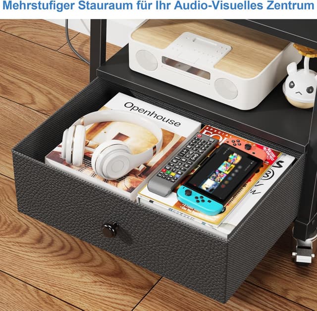 Detalle 2 de TV-Ständer Rollbar 32 bis 75 Zoll Schwarz