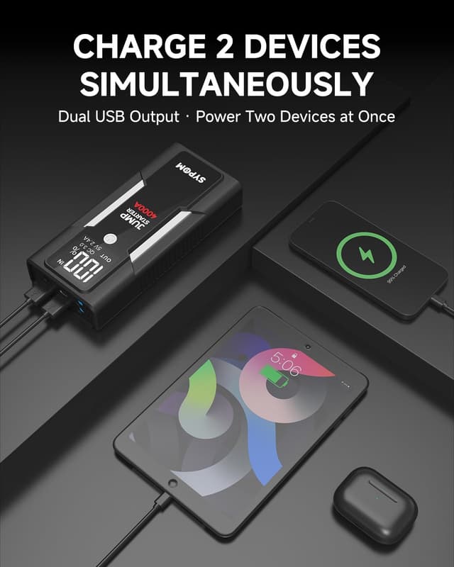 Detalle de SYPOM Jump Starter 4000A Peak