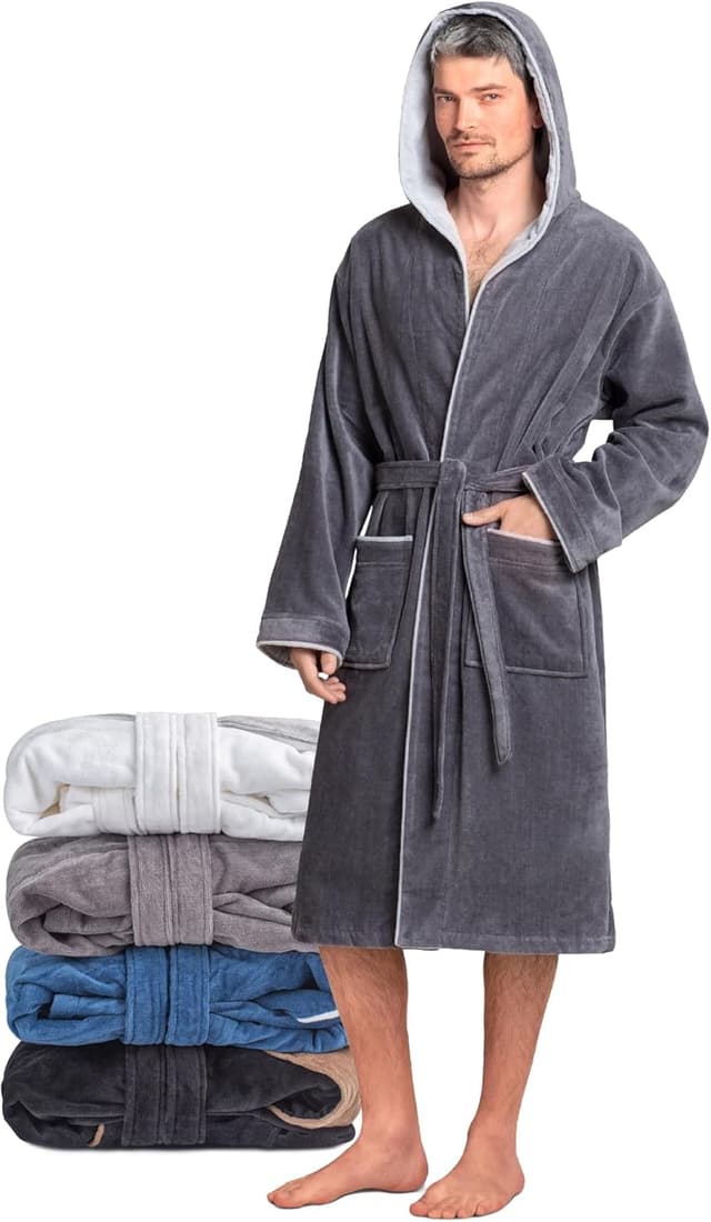 Detalle de Twinzen accappatoio uomo in cotone, 350 gsm