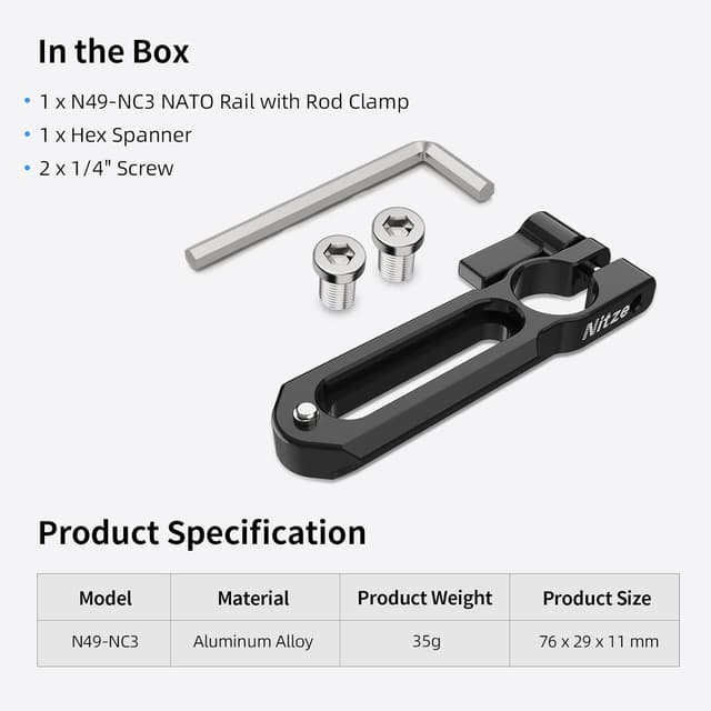 Detalle 1 de Nitze NATO-Rail N49-NC3 mit 15mm Klemme