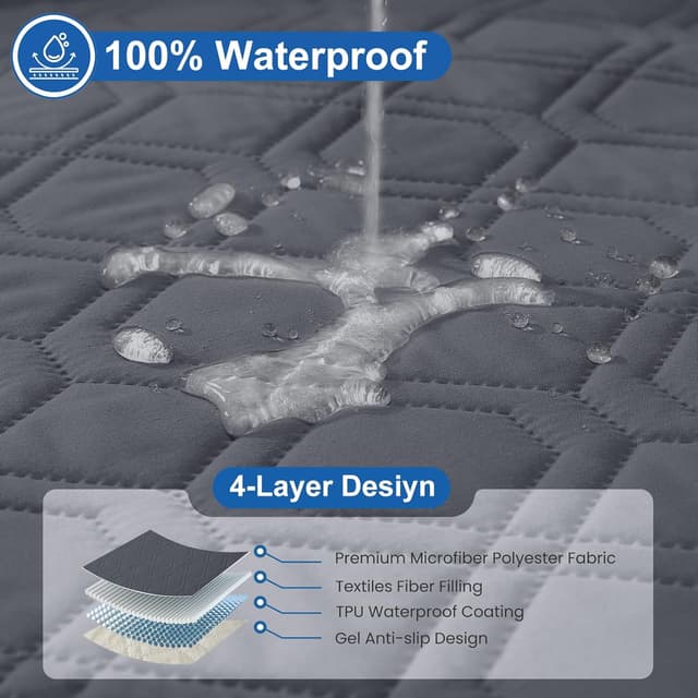 Detalle de YSTELLAA Copripoltrona Relax Reclinabile Grande da 1 posto impermeabile grigio scuro con braccioli (rimovibili)