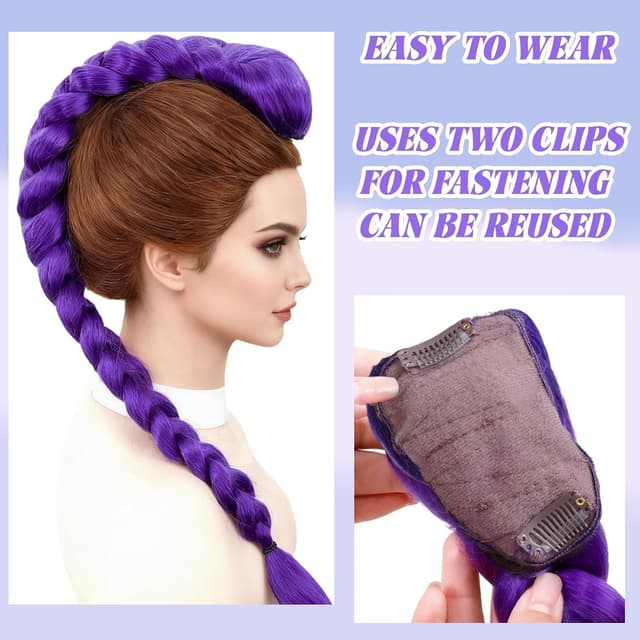 Thumbnail 2 de STRUKTURPASTE Rumi Kostüm Kinder 60cm K-Pop Dämonenjäger Lila Perücke