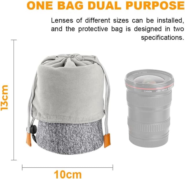 Detalle de K&F Concept 10×18cm neoprene lens pouch