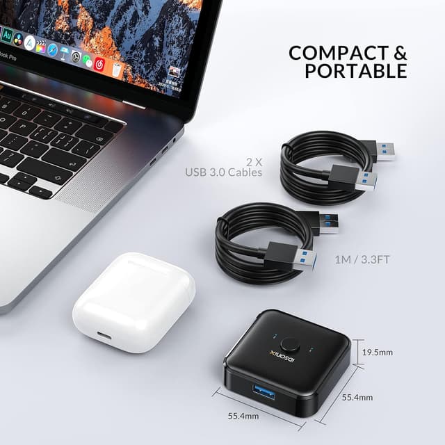 Thumbnail 6 de iDsonix USB 3.0 Switch für 2 PCs 5 Gbps