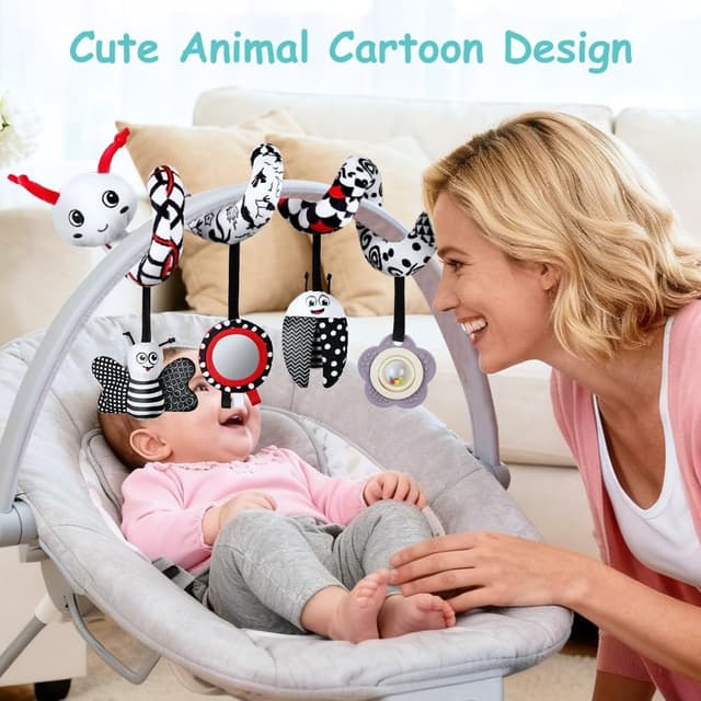 Thumbnail 6 de Vicloon Activity-Spirale Spielzeug (Käfer) für Kinderbett, Wiege & Babyschale – Reise-Aktivität ab 0+ Monaten
