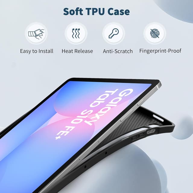 Detalle 2 de EasyAcc Schutzhülle für Samsung Galaxy Tab S10 FE+ 13,1 Zoll (SM-X620/SM-X626) mit S-Pen-Halter und Standfunktion – ultra-dünn, Schwarz