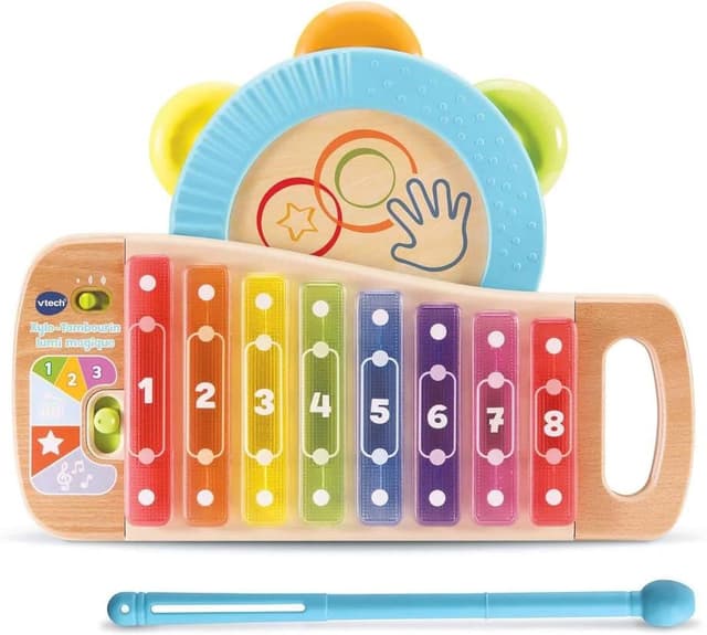 Detalle de VTech Xylo-Tambourin Lumi Magique 2 en 1 (xylophone et tambourin) dès 18 mois