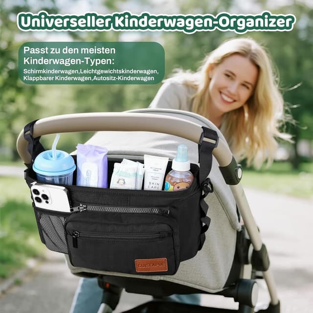 Thumbnail 2 de Guiseapue Universal Kinderwagenorganizer Großer Stauraum