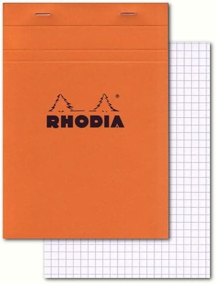 Detalle de RHODIA 16200C Bloc grapado A5 cuadriculado 80H naranja 📒