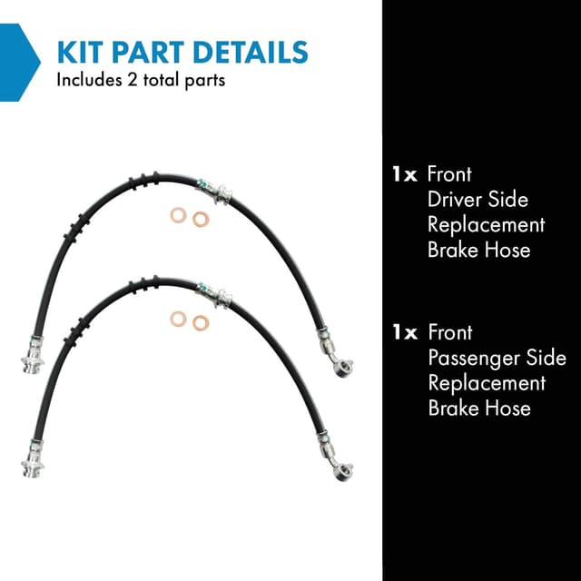 Detalle 2 de TRQ Front Brake Hose Set for Select 2001 Infiniti I30, 2002-2004 I35 & 2002-2003 Nissan Maxima