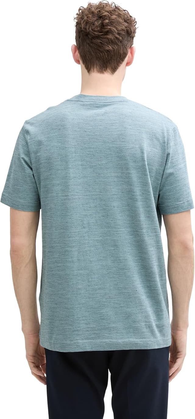 Detalle de TOM TAILOR T-Shirt uomo in maglia di cotone e poliestere, girocollo a manica corta