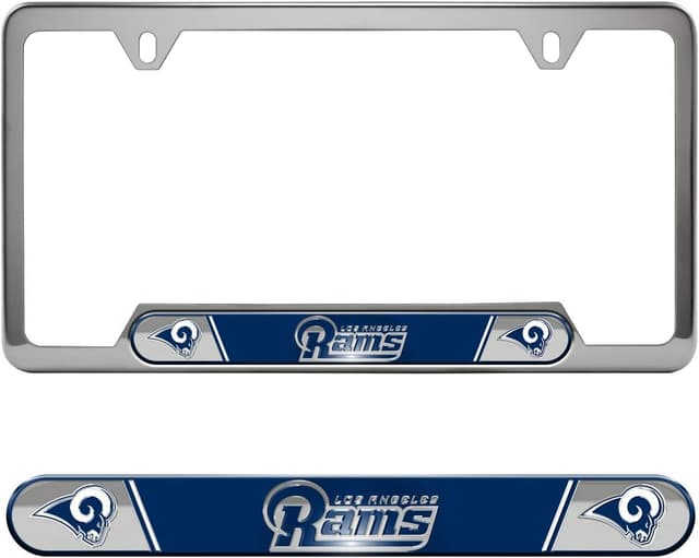 Detalle de FANMATS NFL Embossed License Plate Frame (Stainless Steel) with Team Logo Inserts