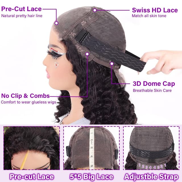 Thumbnail 3 de UCUVIC Curly Bob Wig 12-Inch