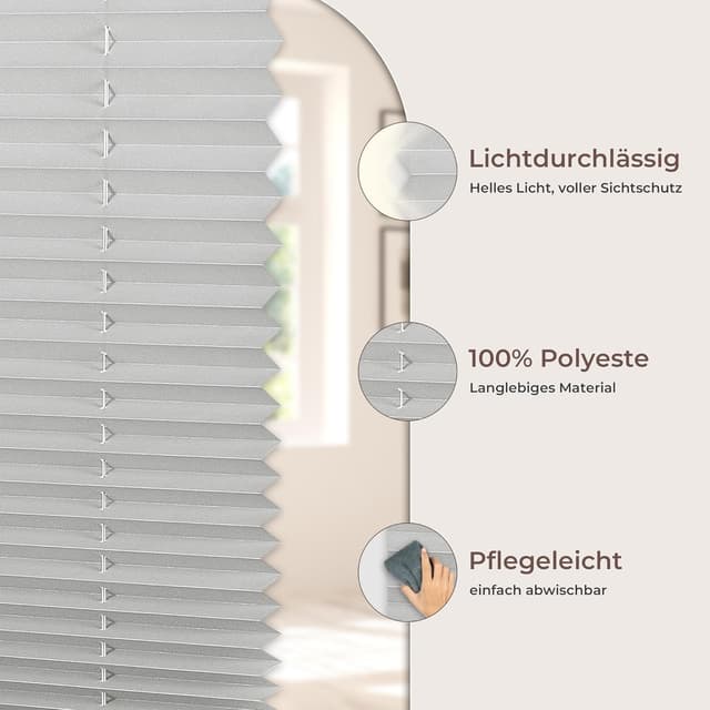 Thumbnail 6 de Allesin Plissee Klemmfix 70x210 cm 🪟