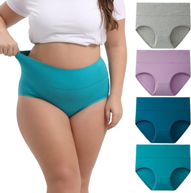 Detalle de INNERSY XL-6XL High Waisted Cotton Briefs