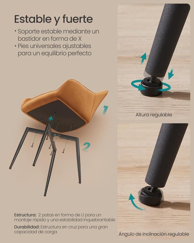 Thumbnail 6 de SONG MICS LDC088K01 Silla de Comedor de Terciopelo