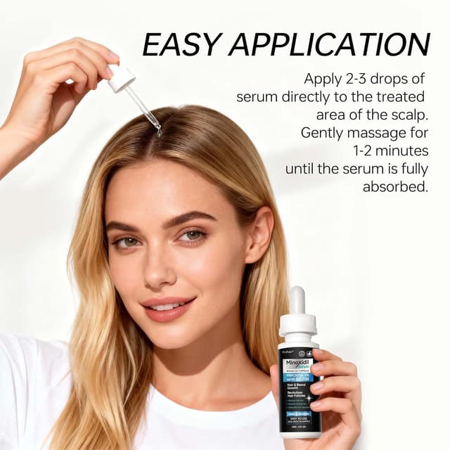 Detalle 2 de 5% Minoxidil Hair Regrowth Serum (Men & Women) with Biotin & Castor Oil — 120ml