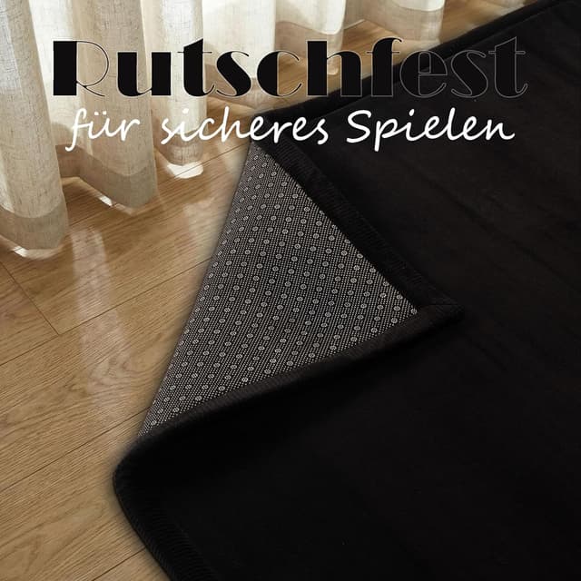 Detalle 2 de Paco Home Kinderzimmer-Teppich 120x160 cm, rutschfest, schwarz – Krabbeldecke & Spielteppich