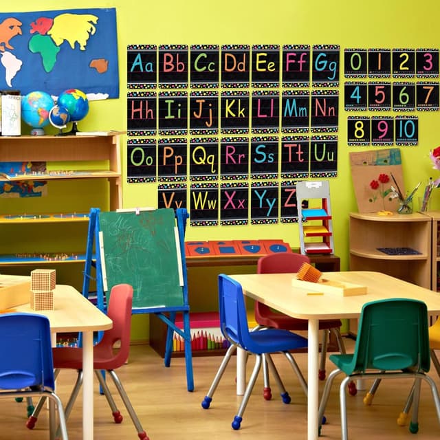 Detalle de Adduster Bulletin Board Letters ABC Alphabet Poster Classroom Set (Blackboard-style)