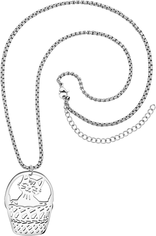 Detalle 2 de BAMAY Edelstahl-Katzen Halskette mit Kätzchen-Anhänger – nickelfrei & hypoallergen für Damen und Mädchen