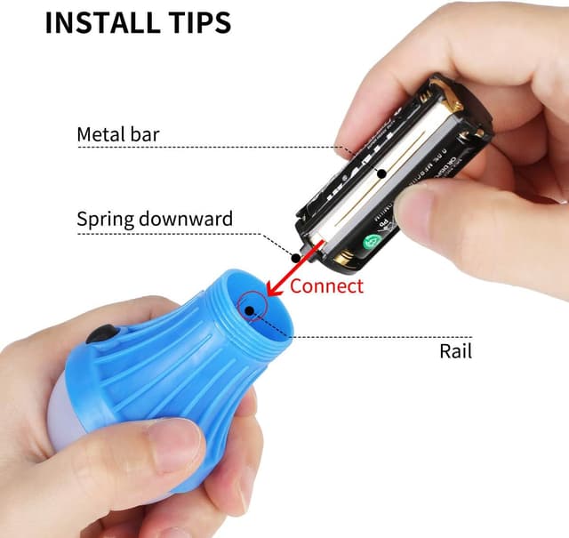 Detalle de Lepro Campinglampe als LED-Zeltlaterne (4er-Set) mit 12 AAA-Batterien, 3 Lichtmodi