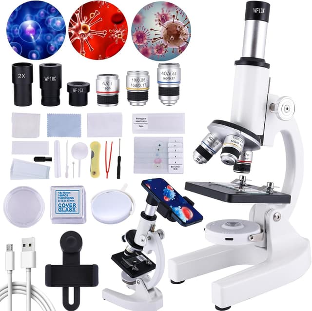 Imagen de 40X–2000X Kids & Adults Microscope with Phone Adapter 🔬 en OfertitasTOP