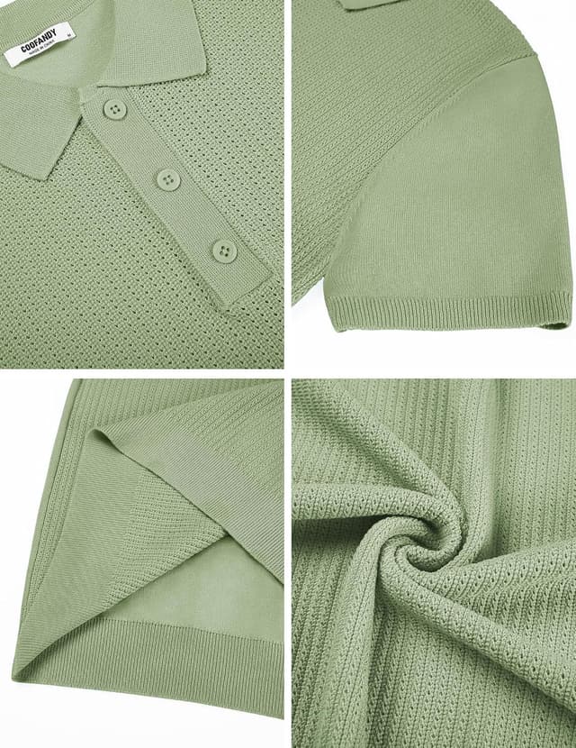 Detalle de Polo en maille classique Coofandy Ztj00897366 en 100 % viscose pour homme