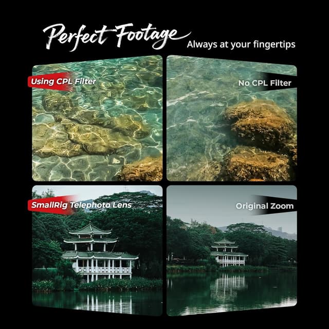 Detalle 2 de SMALLRIG Coque FilMov pour iPhone 17 Pro Max (5793) avec plaque arrière pour objectif et adaptateur filtre 67 mm – noir